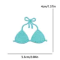 Parche bordado de parte superior de bikini azul accesorio DIY con dimensiones claras - Top de Bikini Azul Tiffany (PE17070CT)