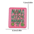 Embroidered stripe patch with funny quote letters, clothing DIY repair accessory. - Pink White Stripe MAMA (PE19208CT)