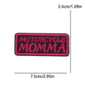Embroidered motorcycle momma patch, black and pink custom tactical morale badge for DIY jackets. - Black Pink Letter MOTORCYCLE (PE19209CT)