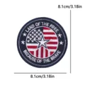 US patriotic embroidered patch military tactical badge round applique with stars and stripes - Round Patch (PE19243CT)