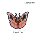 Embroidered butterfly patch apparel accessory DIY decorative clothing motif badge applique 7.1x5.5cm - Maze Pattern Moth Style (PE18016CT)