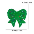 Patch brodé nœud vert de Noël, écusson en tissu décoratif pour chapeaux et vêtements. - Style Nœud Vert de Noël (PE19229CT)