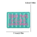 Kleurrijke geborduurde streep patch met Tired Moms Club tekst, 7.1x5cm DIY decoratie. - Groenblauw En Wit Gestreept