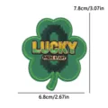 Green clover embroidered patch DIY lucky pixel style clothing badge accessory 7.8x6.8cm. - Four-Leaf Clover LUCKY (PE18009CT)