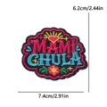 Retro MAMI CHULA embroidered patch colorful letter DIY clothing bag decorative badge 7.4cm - Retro Floral MAMI CHULA (PE19207CT)