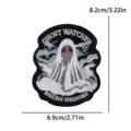 Halloween ghost embroidered patch, cool punk style bat cloth sticker for hats and clothes. - Ghost Watcher Style (PE19265CT)