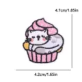Cute cartoon cat cupcake embroidery patch DIY clothing accessories cute decorative badge. - White Cat Cupcake (PE16426CT) / 4.7x4.2cm