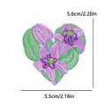 Parche bordado de corazón de flor morada, lindo adhesivo accesorio de ropa DIY variante. - Flor de Corazón Púrpura (PE17063CT)