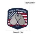 American veteran embroidered patch tactical military morale badge with dog tags and flag design. - Dog Tags Shield Patch (PE19247CT)