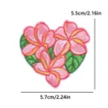 Parche bordado de flor rosa corazón insignia DIY para sombreros bolsos chaquetas y ropa - Flor de Corazón Rosa (PE17064CT)