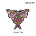 Exquisite embroidered moth patch DIY decorative applique with colorful floral and animal details. - Botanical Moth Style (PE18020CT)
