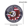 American veterans memorial embroidered patch eagle US flag tactical morale badge 8.5cm - Eagle Round Patch (PE19249CT)
