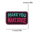 Embroidered patch featuring fluorescent letters design, ideal for DIY clothing and jackets. - Black with Fluorescent Green and Pink Letters (PE19722CT)