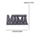 Black and white checkered MAMA embroidered patch, DIY trendy clothing and bag decoration. - Black White Grid MAMA (PE19211CT)