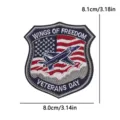 Embroidered patriotic badge patch featuring American flag and jet fighter design, durable. - Fighter Jet Shield Patch (PE19251CT)