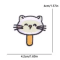 Bonito parche bordado de gato y helado, accesorio decorativo DIY para ropa y bolsos. - Helado de Gatito (PE16437CT)