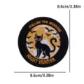 Halloween black cat embroidered patch punk style spooky night hunter decorative badge 8.6cm - Black Cat Night Hunter Style (PE19270CT)
