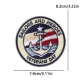 US Veterans Day embroidered patch round tactical military uniform badge DIY accessory - Anchor Round Patch (PE19252CT)