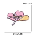 Parche bordado de sombrero de vaquero rosa con lazo lindo accesorio de ropa insignia - Sombrero de Vaquero Rosa Lazo Azul (PE17068CT)