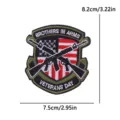 Tactical military embroidered patch with American flag design and tactical rifles motif. - Brothers In Arms Patch (PE19253CT)