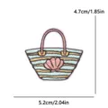 Parche bordado de bolsa de playa de verano, bonito diseño de concha aplique de ropa. - Bolso de Paja de Playa de Verano (PE17069CT)