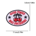 Vintage embroidered patch featuring red cherry design and funny text letters, durable clothing badge. - Cherry Trendy Letter (PE19215CT)