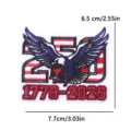 US Independence Day 250th Anniversary embroidered patch with eagle and flag design, 6.5x7.7cm - Eagle 250th Anniversary Style (PE17092CT)
