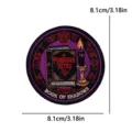 Halloween embroidered cloth patch punk gothic skull book badge round DIY accessory 8.1cm - Forbidden Rites Style (PE19274CT)