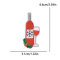 Bouteille de vin de Noël patch brodé mignon décoration de vêtements de vacances insigne - Style Élément de Noël Vin Rouge (PE19241CT)