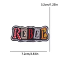 REBEL Letter Embroidered Patch DIY Vintage Colorful Alphabet Decorative Cloth Patch Badge - Color Splicing REBEL (PE19216CT)