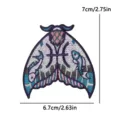 Embroidered patch zodiac constellation moth DIY decorative badge appliques size 7x6.7cm - Pisces Zodiac Butterfly Style (PE18026CT)