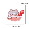 Lindo parche bordado de gato de dibujos animados accesorio de ropa bricolaje postre - Elemento de Postre Gato (PE16466CT)