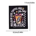 Punk style coffee embroidered patch iron on badge clothing decorative applique 7.7x6.2cm - Coffee Theme Slogan Style (PE19728CT)