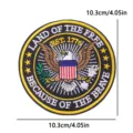 American Independence Day patriotic embroidered patch with eagle and flag design 10.3cm - Round Eagle Land of Free Style (PE17102CT)