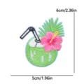 Parche bordado de flor de coco tropical DIY ropa bolso sombrero insignia decoración. - Cóctel de Coco Hibisco (PE17073CT)