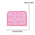 Pink embroidered patch DIY clothing badge cute letter decorative applique 6.5x4.9cm - Pink GOOD MOMS (PE19219CT)
