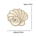 Parche de tela bordado con forma de concha beige para ropa sombreros y bolsos diy. - Forma de Concha Beige (PE17074CT)