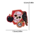 Halloween skull crow embroidered patch punk style clothing decorative badge accessory 7.5cm - Gothic Pocket Watch Style (PE19278CT)