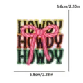 Colorful embroidered patch with cute bow and letters, perfect for DIY clothing and bags decor. - 3D Bow HOWDY (PE19221CT)