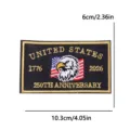 US 250th Anniversary embroidered patch, American flag eagle tactical cloth badge for decor. - Shield Eagle Flag Anniversary Style (PE17105CT)