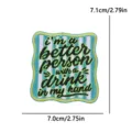 Colorful striped embroidered patch with funny English quote, ideal for DIY clothing decoration. - Wavy Edge Colored Stripe (PE19224CT)