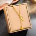 Acier inoxydable plaqué or 18k pendentif lettre initiale bijoux luxe mode bracelet chic - Lettre F (WY006SL) / Or