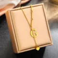 Bracelet lettre G en acier inoxydable plaqué or 18k exquis, design minimaliste chic. - Lettre G (WY006SL) / Or
