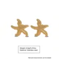 Gold starfish stainless steel earrings resort style ocean themed jewelry for women daily wear - Gold Starfish Style (FYD6183)