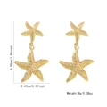 Gold starfish stainless steel earrings, fashionable vacation style double drop jewelry. - Double Layer Starfish Style (FYD6228EH)