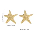 Gold starfish stud earrings, simple resort style titanium steel jewelry variant for women. - Textured Starfish Style (FYD6229EH)