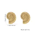 Gold seashell nautilus stud earrings minimalist coastal fashion stainless steel jewelry piece - Exquisite Conch Style (FYD6230EH)