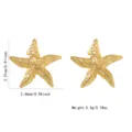 Gold Starfish Stainless Steel Earrings Vacation Style Minimalist Design Chic Jewelry - 3D Gold Starfish Style (FYD6231EH)