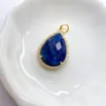 Exquisites Tropfen-Lapislazuli-Anhänger-Detail, Mikro-Zirkon-Besatz, eleganter goldener Rand. - Anhänger Ohne Kette (D1-03) / Lapislazuli