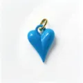 Vista dettagliata del ciondolo a cuore blu per creazione gioielli bracciali collane DIY. - singolo pendente (senza catena) / Cuore Blu